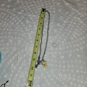 Disney 4pc charm bracelet Necklace Mermaid Eeyore BFF Mickey 18" silver colors